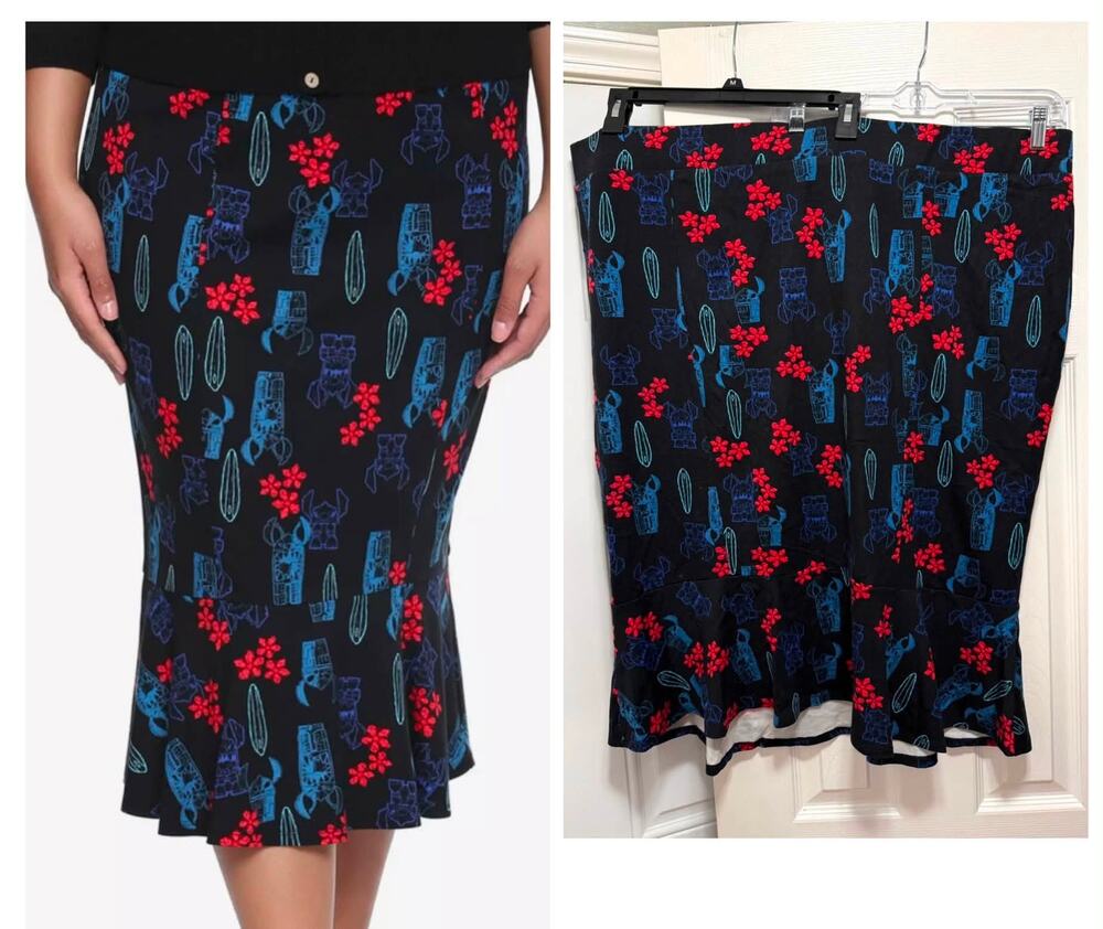 Torrid 5 (5X 28) Disney Lilo and Stitch High Waist Wiggle Pencil Tiki Skirt New